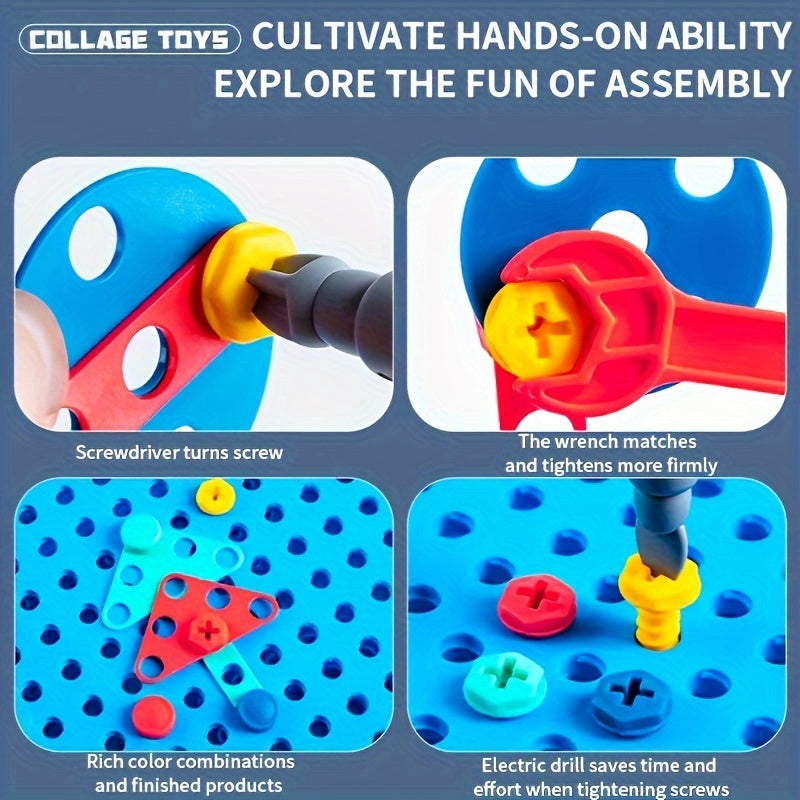 351 pcs Twist Screws To Assemble Toys, Boys Exercise Their Puzzle-solving Skills By Disassembling Electric Drill