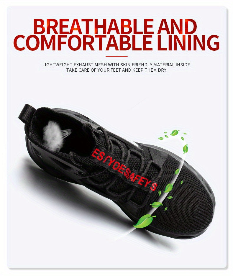 PLUS SIZE Men's Lightweight Safety Resistant Work Boots, Casual Comfortable Blade Boots