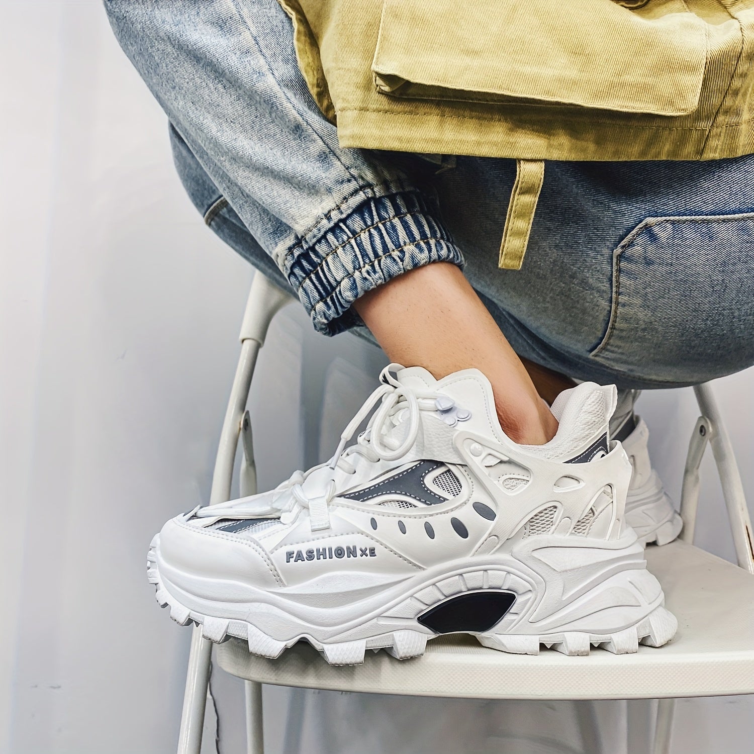 [1 Pair Men'S Cloud Pattern Sneakers] Round Toe Lace-Up  Athletic Sneakers, Sports , Breathable Fabric