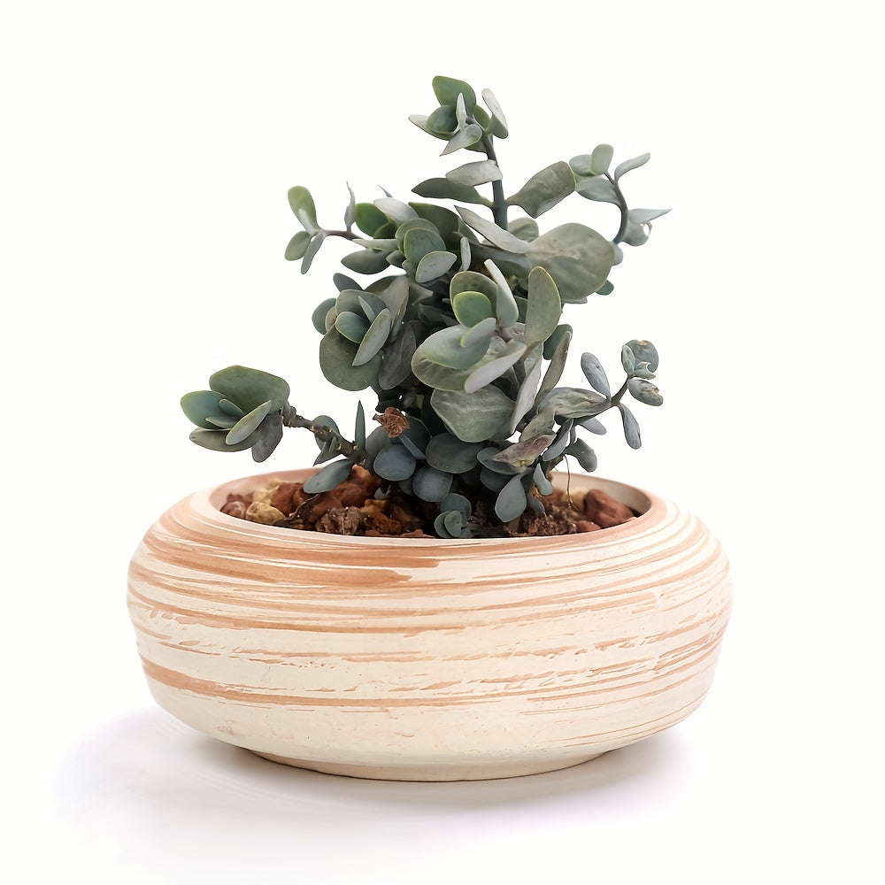 SUN-E 6pcs/Set Mini Plant Pots Pattern Succulent Plant Pot Cactus Pot Flower Pot Decorative Ceramic Planter for Home House Office Outdoor Garden Container Planter Perfect Gift Idea for Women with Drain Hole 2.5Inch/6.5cm (Pla