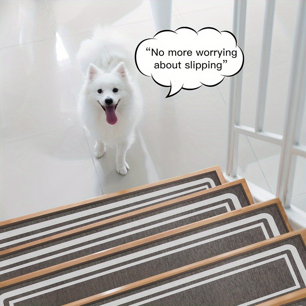 7/14pcs Stair Treads For Wooden Steps Indoor, Carpet Stair Treads Non Slip For Your Family And Pets, Peel And Stick Edging Stair Runners Rugs, 8x30inch