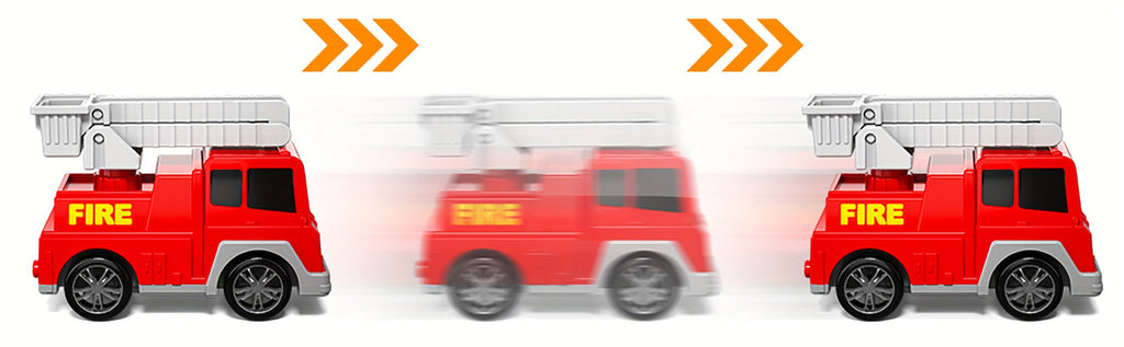 Fire Truck Toys for 3 4 5 Boys Toddlers, 5in 1 Kids Carrier Fire Trucks Cars for Boy Toys Birthday, Car Trucks Friction Power Toys with Light Sound