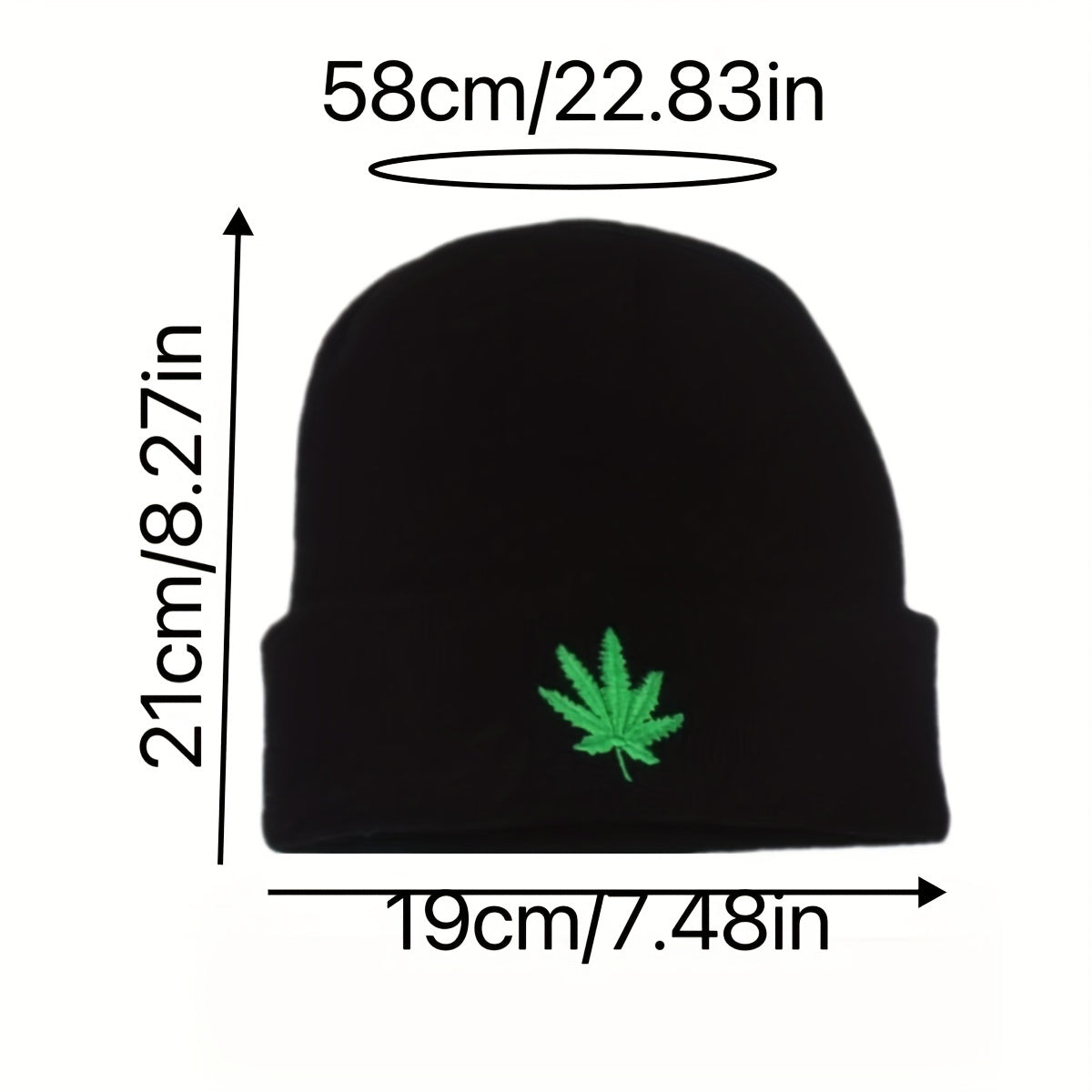 Fashion Leaf Embroidery Knitted Hat Universal Hip Hop Sports Cap For Men Women Teens