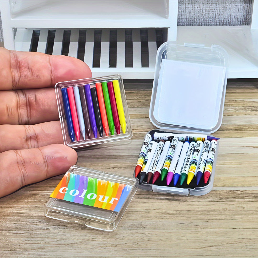 22-Color Dollhouse Mini Crayon Set - Spring Break Essentials, Easter Egg Decorating Kit & Prefilled Eggs with Toys, Teen Easter Basket Stuffers for 11.5" Fashion Dolls DIY Art Supplies