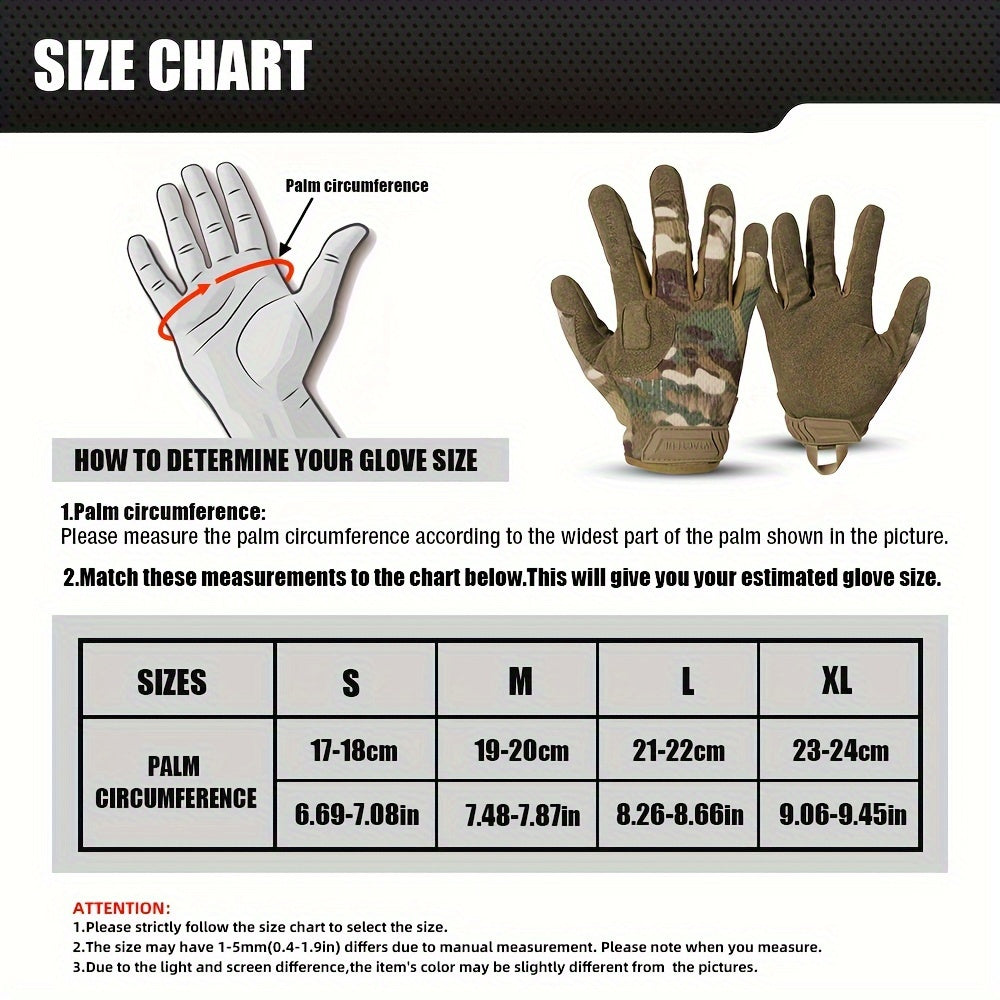 1 Pair Full Finger Thickened Windproof Touch Screen Gloves - Water Resistant, Anti-Slip, and Breathable