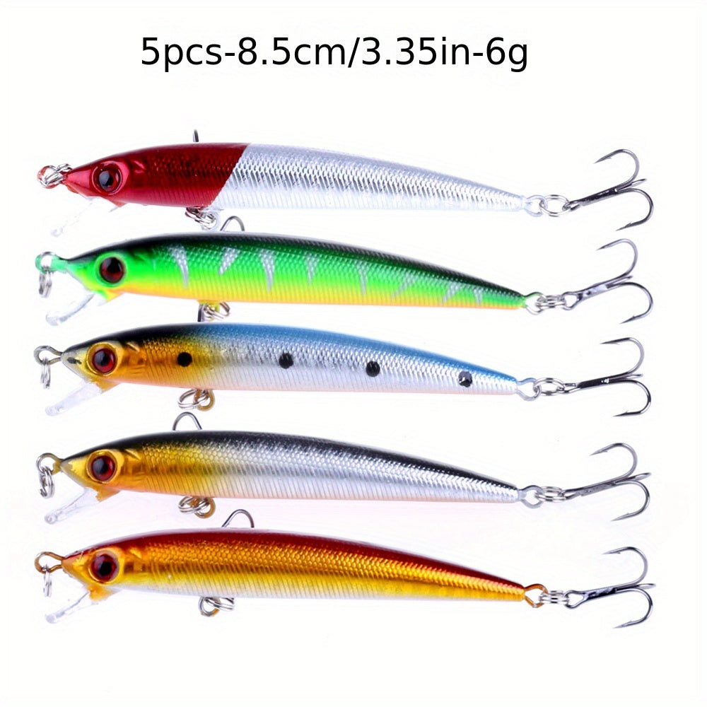 56pcs Fishing Lures Kit Crankbait Tackle Minnow Popper Pencil Swimbaits Hook Freshwater Saltwater Hard Baits Set for pike carp bass fishing christmas gift for man