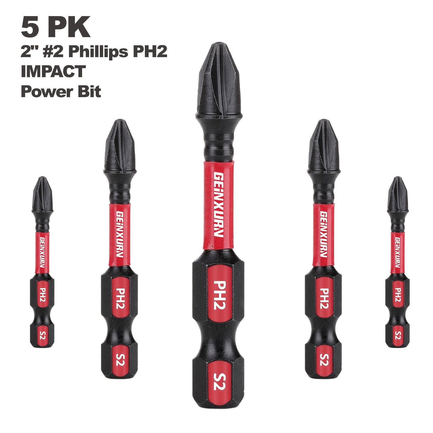 5/10/20pcs 50mm/2Inch Phillips PH2 Impact Screwdriver Bit, For Plastic Products, Woodwork Articles, Metal Works In Family, Factory, Office Etc.