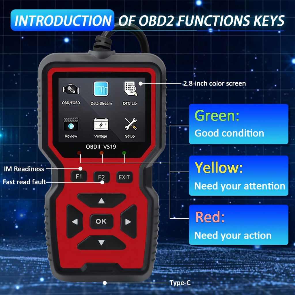 35,901 DTC Library Onretul Automotive OBD2 Scanner Tool,