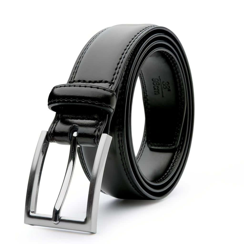 [Classic Men's Leather Belt] Classic & Fashion Men's Leather Belt | Single Prong Buckle for Jeans, Pants, Work & Business - Gift for Dad & Husband