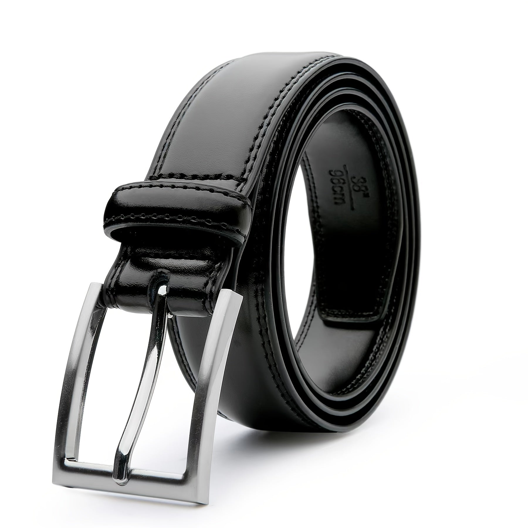 [Classic Men's Leather Belt] Classic & Fashion Men's Leather Belt | Single Prong Buckle for Jeans, Pants, Work & Business - Gift for Dad & Husband
