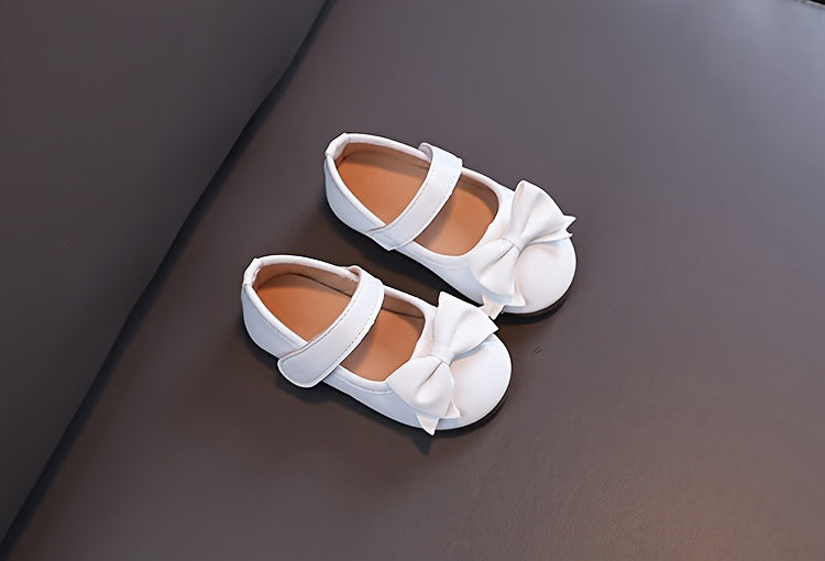 Girls Shoes Mary Jane Flats Soft Sole Non-slip Bow Decor Princess Shoes