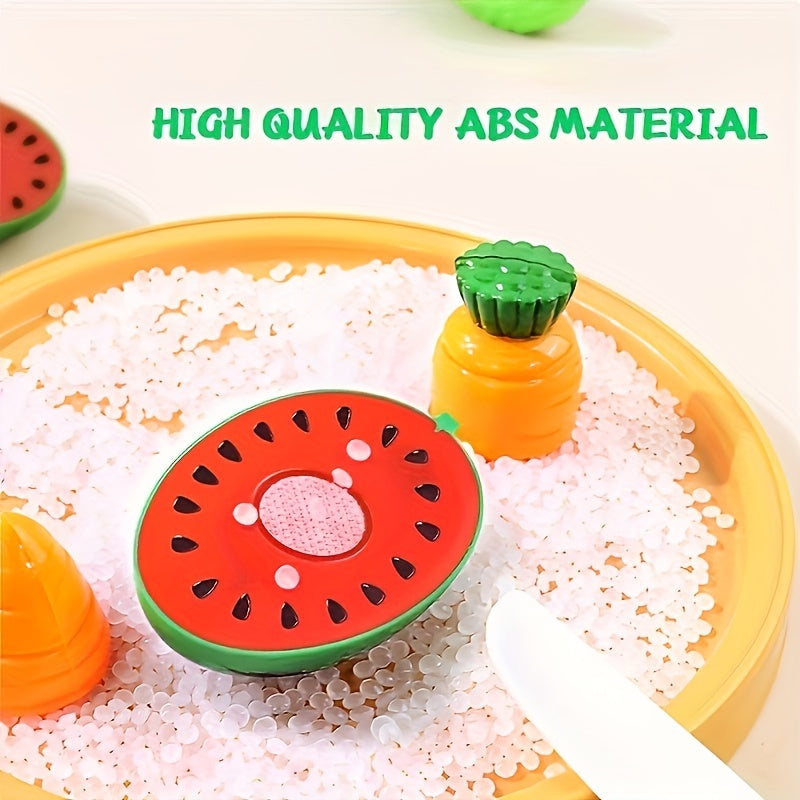 Educational Kitchen Playset for Youngsters - Plastic Fruit and Vegetable Cutting Toys, Simulation Food Set for Boys and Girls, Multicolor ABS Material, Perfect for Winter, New Year