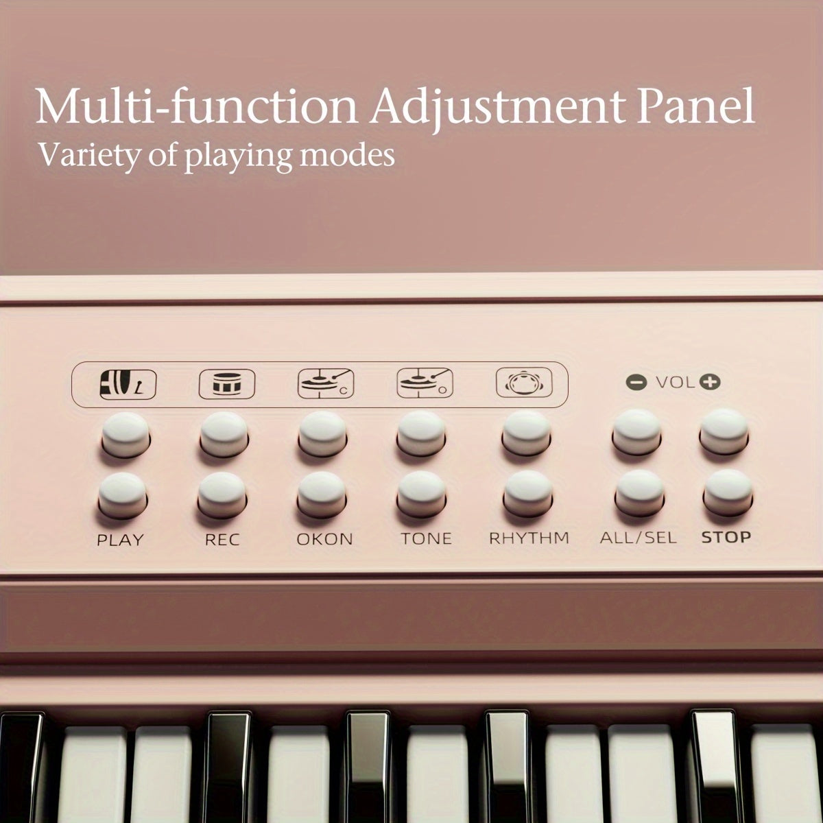 Youngsters Piano Keyboard Toys, 37 Keys Youngsters Piano Music Instruments Toy with Microphone, Pink Blue Piano Multipie Sounds, Stickers, Birthday Gifts for Boys and Girls