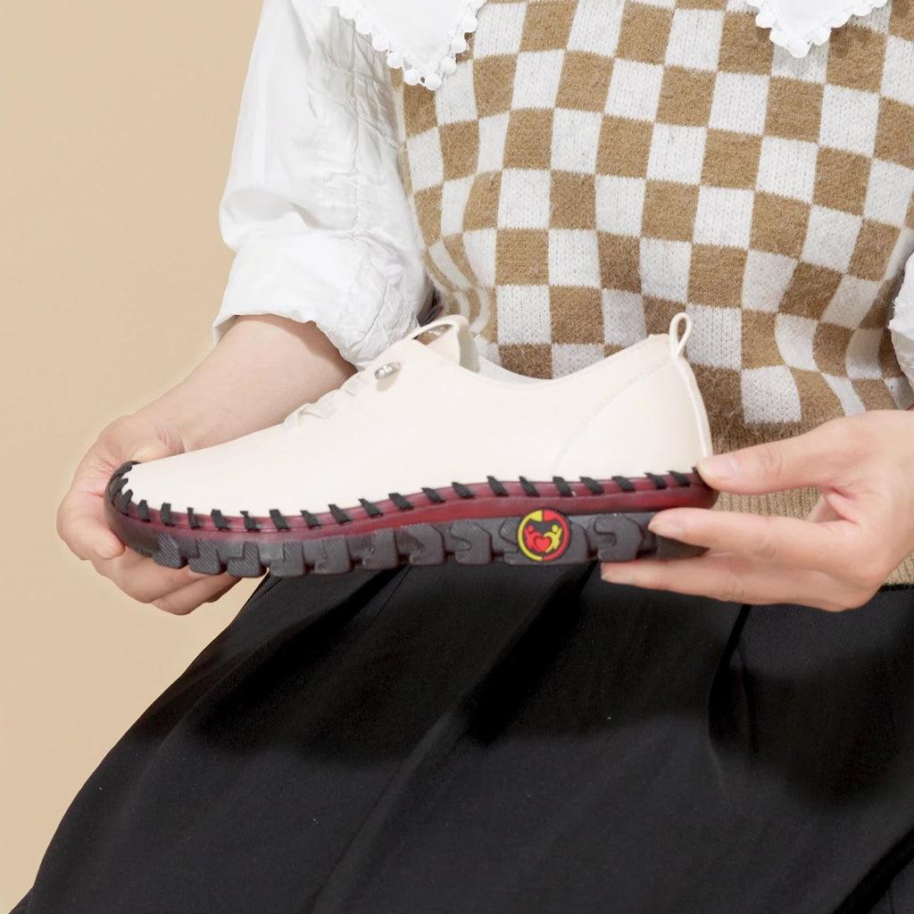 Women's / Round-Toe Flat Shoes with Spoils Accent - Casual Comfortable All-Season Sneakers, PVC Sole & Soft, Breathable for Square Dance, Casual Attire -  Upper (North America/Europe Style)