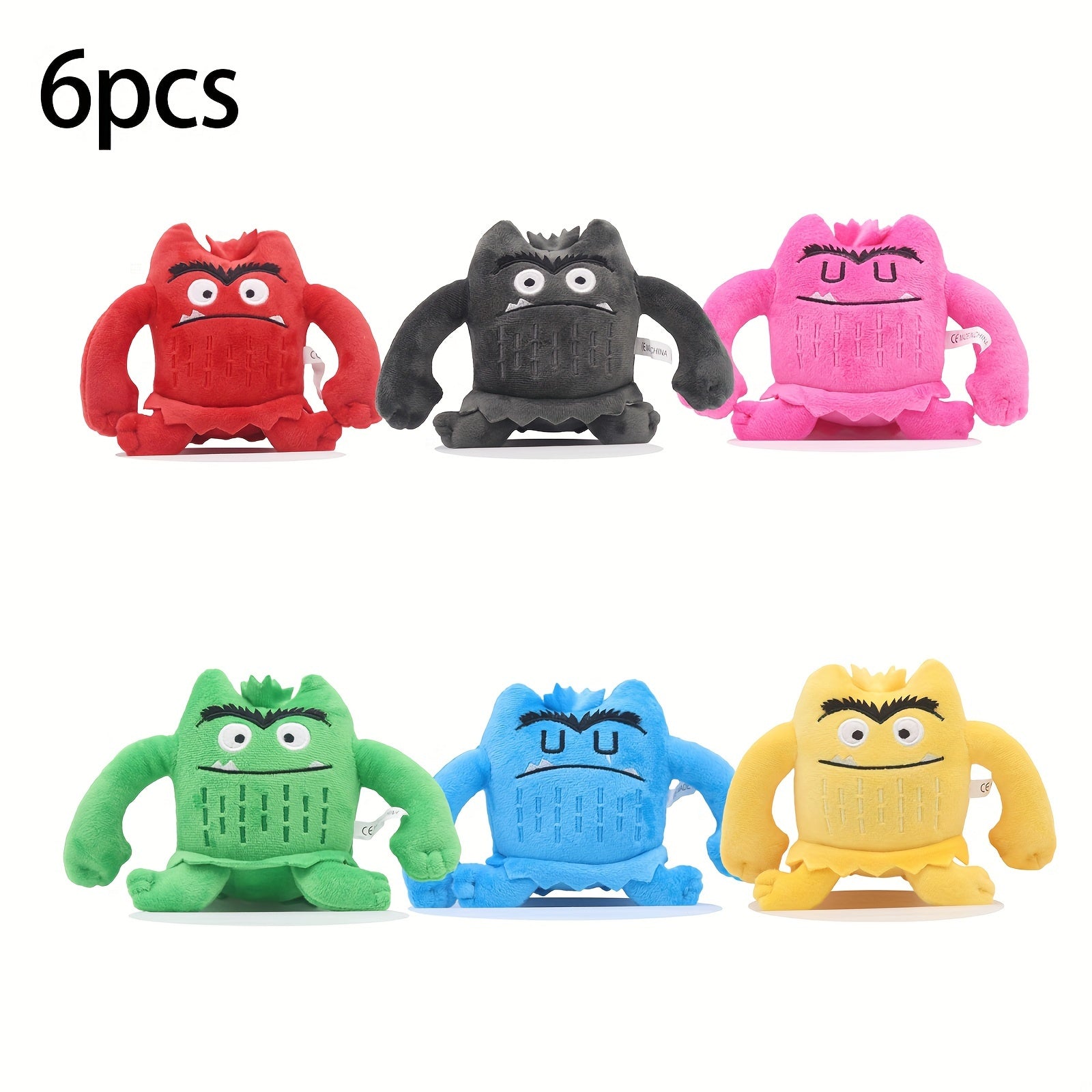 6pcs Adorable Emotional Monster Plush Toys - Soft, Cuddly, Colorful Friends for Kids - Develops Emotional Intelligence, Encourages Empathy, and Fosters Imagination