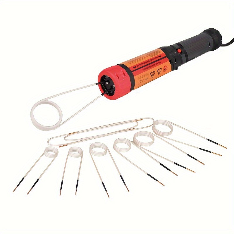 1100W Handheld Magnetic Induction Heater Kit with 8 Coils, Flameless Heat Tool for Automotive Applications, 110-130V Power Supply, US Plug - No Fuel Required