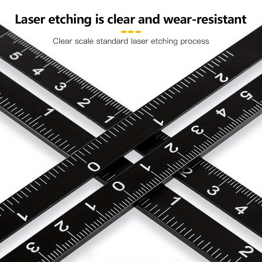 6-Fold Precision Aluminium Angle Measurer - Durable Template with Drilling Guide for DIY & Building Projects