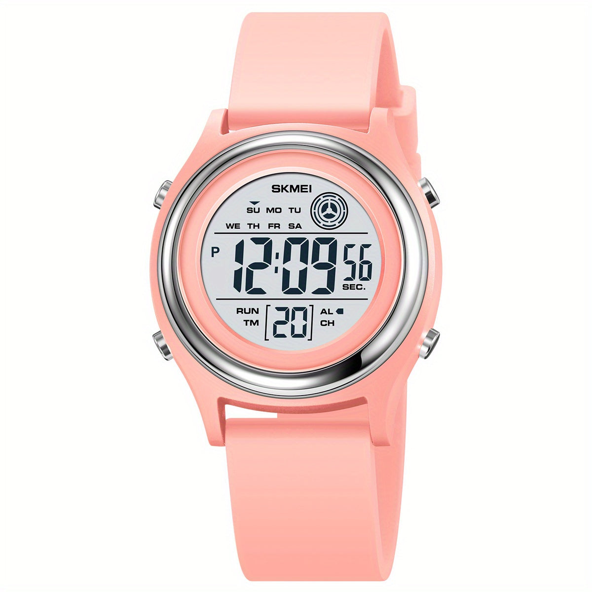 50M Water Resistant EL Light Electronic Sports Watch - Multifunction Digital Wristwatch with Alarm, Silicone Band, Round Synthetic Resin Case for Women, Men, Boys, and Girls
