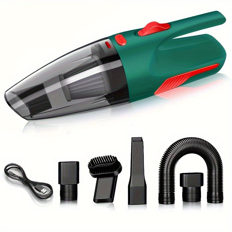1pc CascadeVac Cordless Handheld Vacuum Cleaner, High Power Wireless Mini Home and Car Dust Remover with USB Charging, Rechargeable Lithium Battery, Plastic Material, Includes Crevice Tool, No Bag, for Carpet Floor Cleaning