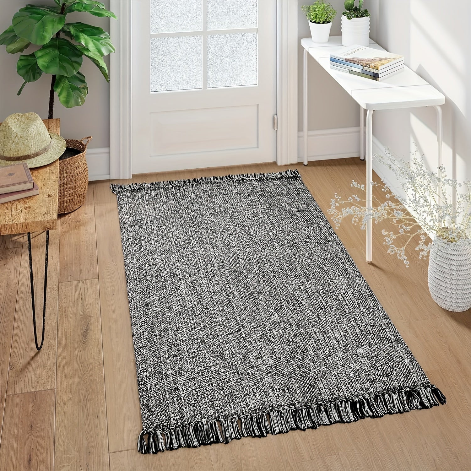 Washable Runner Rug 2x6 Ft Woven Runners For Hallways Farmhouse Kitchen Rug Natural Brown Braided Entryway Runner Rugs Floor Carpet Runners For Indoor Foyer Bedroom Laundry