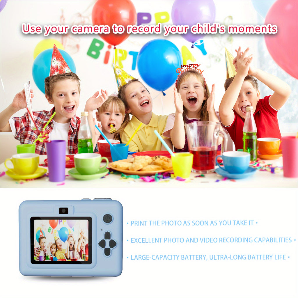Youngsters Instant Print Camera, 2.8 Screen HD Digital Selfie Camera, Dual Lens Portable Toys with 3 Rolls Of Printing Paper, Christmas, Birthday, Halloween, Thanksgiving Gifts for 3-12 Years Old