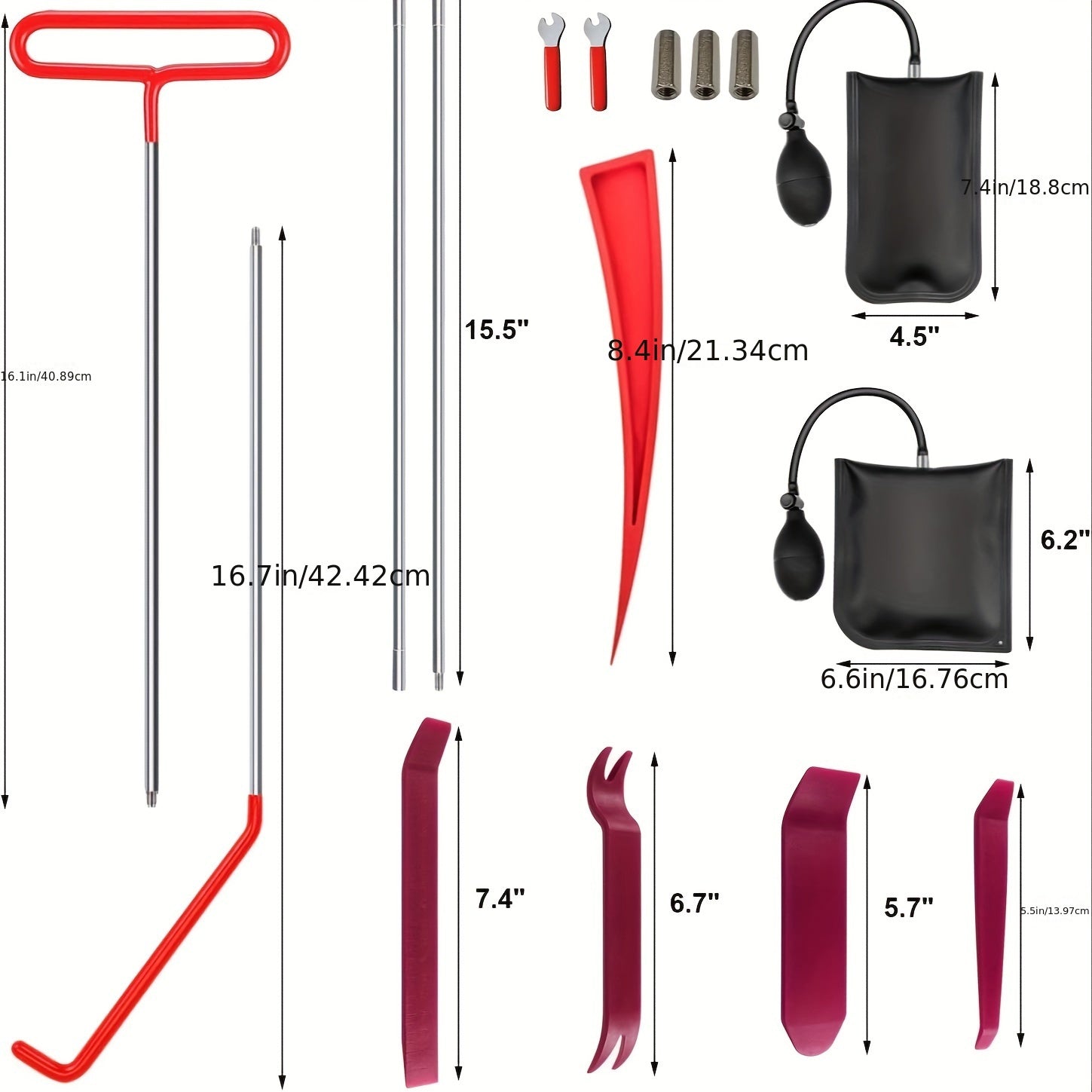 Portable Professional Automotive Tool Set - Car Repair Tool Kit with Carrying Bag for Cars & Trucks - Emergency Door Dent Repair Tool