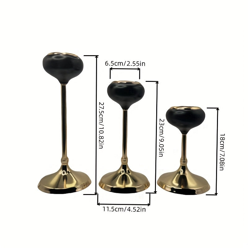 [Luxurious Candle Holders] Luxurious Golden Metal Candle Holders | Elegant Tabletop Decor for Weddings, Home, and Special Occasions, Perfect for Christmas, Halloween, Easter, Thanksgiving, Mother's Day, and Birthday Parties (
