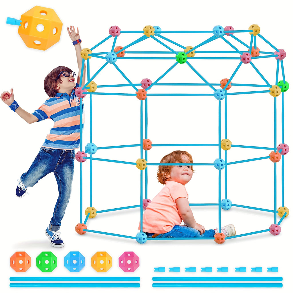 Fort Building Kit For Kids, STEM Construction Toys, Educational Gift For 4 5 6 7 8 9 10 11 12 Years Old Boys And Girls, Ultimate Creative Set For Indoor & Outdoors Activity
