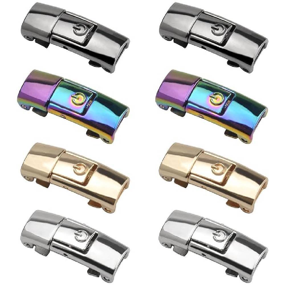 8pcs Shoe Lace Fasteners Shoelaces Without Tie With Metal Closure Lazy Shoelace Buckle For Sneakers, Running Shoes, Sports Shoes Hiking Shoes