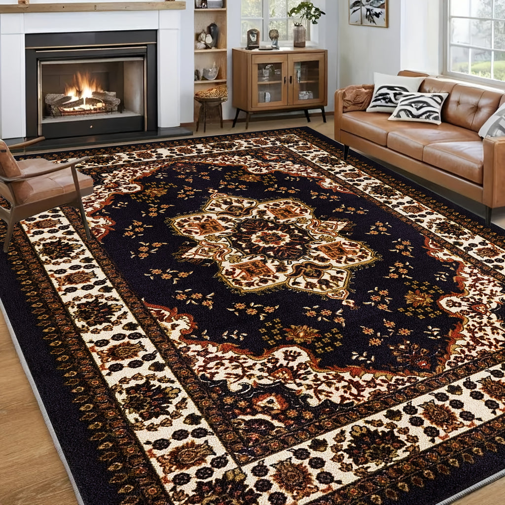 Brown/Black/Beige/Gray/Blue/Red/White/Green/ 1pc Extra Large Luxury Mat - Extra Wide Luxury Floor Mat with Non-Slip Backing, Machine Washable - Extra Large Area Mat for Living Room, Bedroom, Hallway - Persian Bohemian Mat for