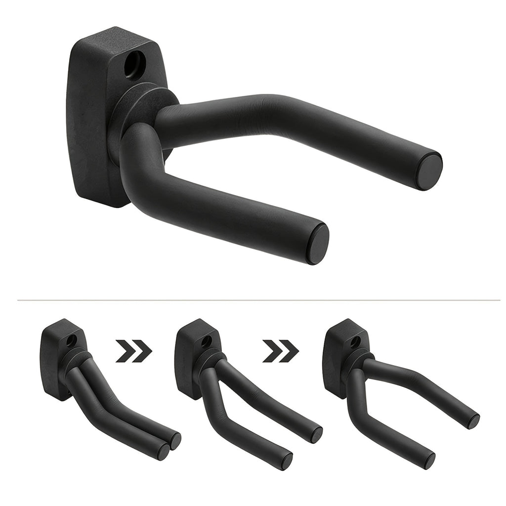 1/2 pcs Guitar Wall Mount Hanger Black Guitar Hanger Wall Hook Holder Stand Display with Screws - Easy to Install - Fits All Size Guitars, Bass, Mandolin, Banjo, Ukulele