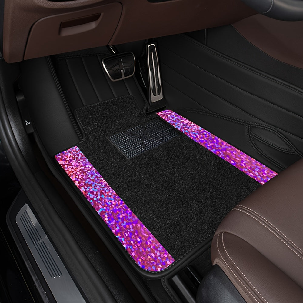 Muchkey Universal Fit Automotive Floor Mats fits Most Cars, SUVs, and Trucks, Colorful Outline Design Full Set Floor Liners