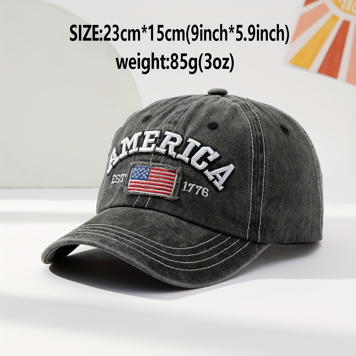 Europe And The United States Style Embroidered National Flag Lettered Baseball Cap Fashionable Casual Sun Hat