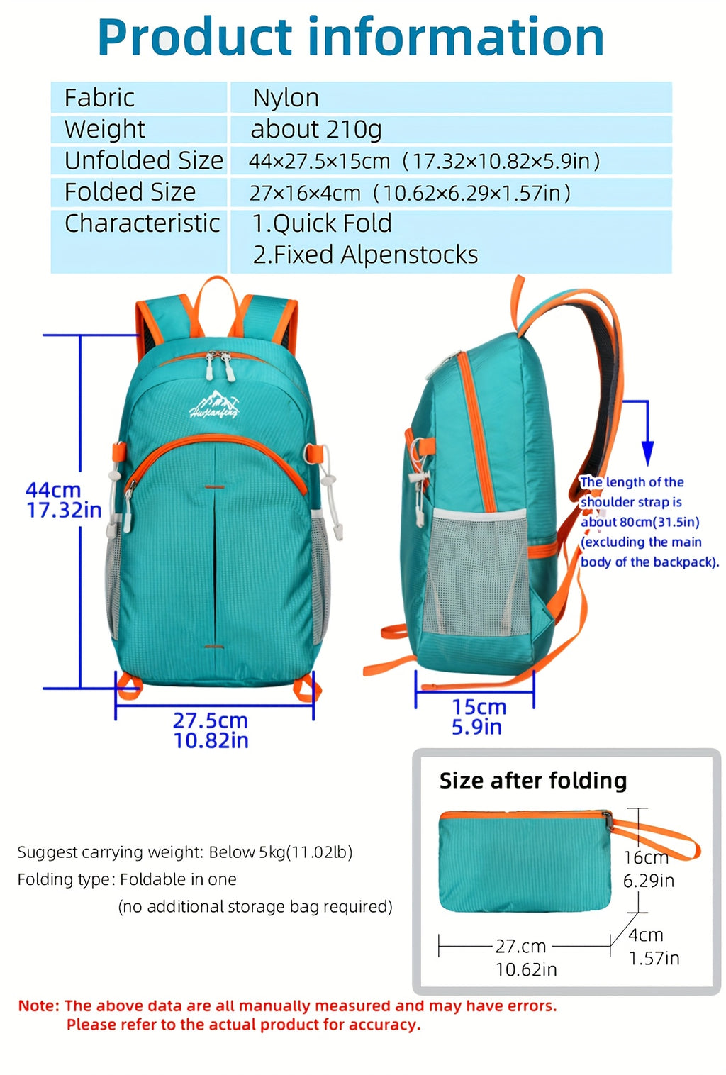 18L Outdoor Sports Backpack Ultra-light Large Capacity Folding Backpack Mountaineering