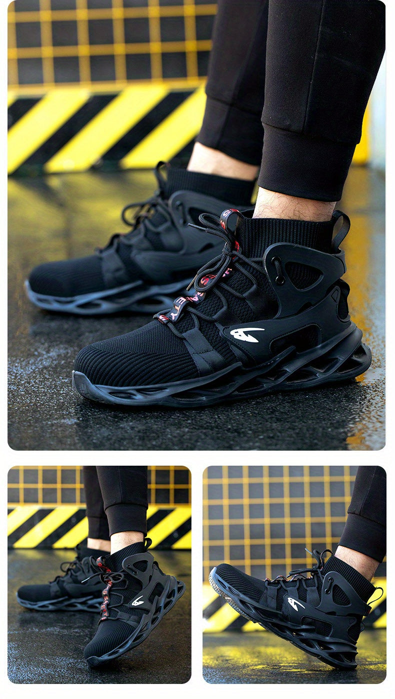 PLUS SIZE Men's Lightweight Safety Resistant Work Boots, Casual Comfortable Blade Boots