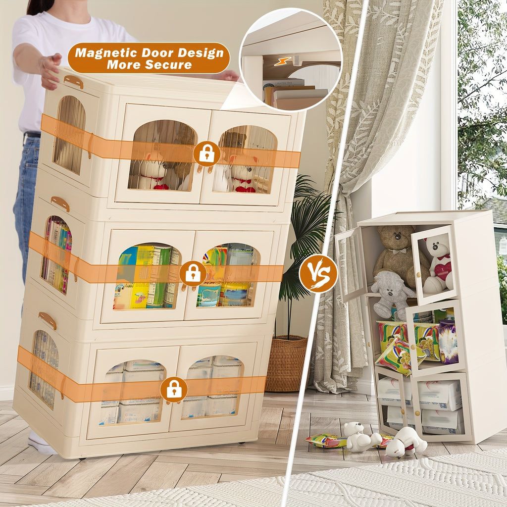 75GALPlastic Storage Bins with Lids and Magnetic Doors | Food Storage Containers