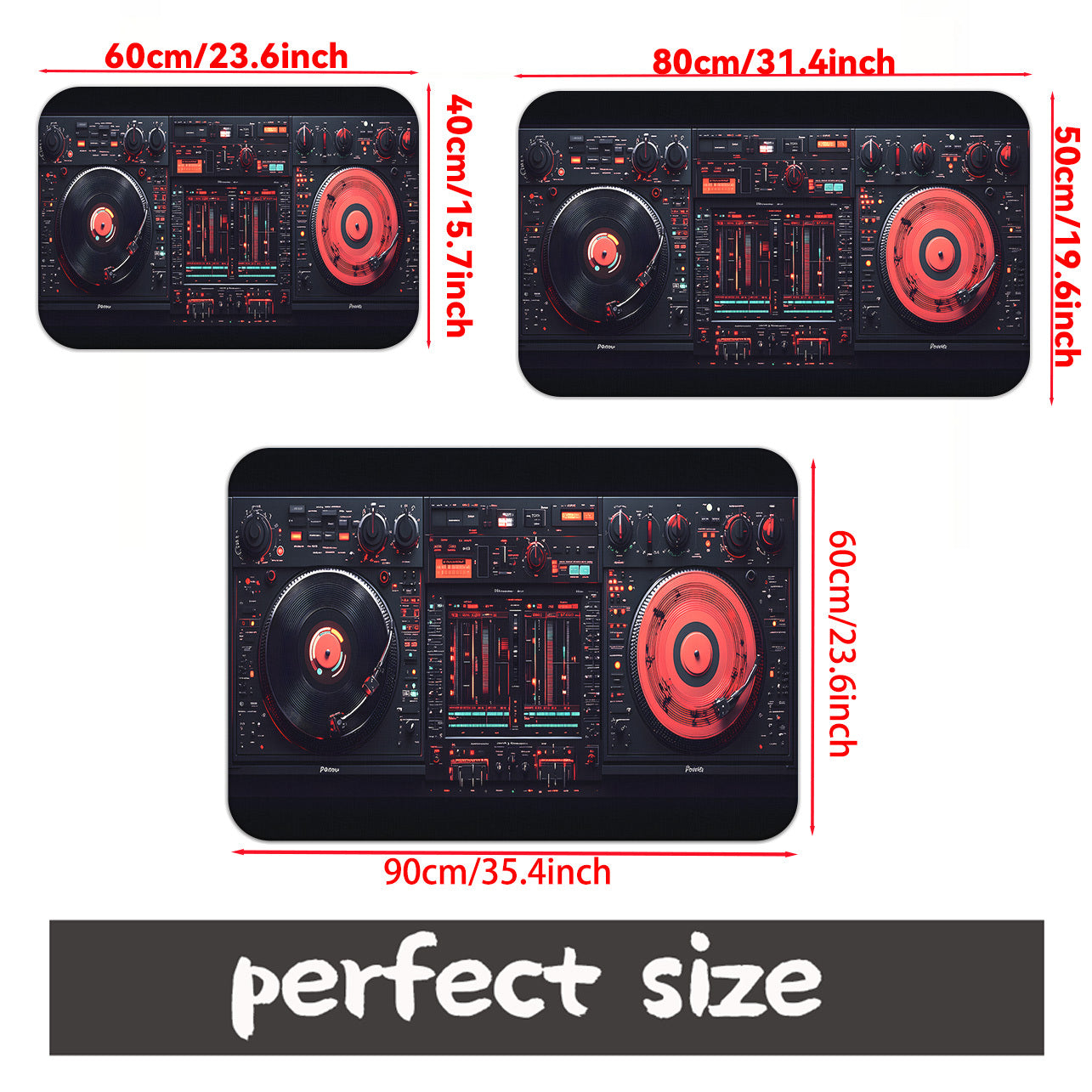 1pc DJ Mixer Equipment Pattern Door Mat - 700gsm Heavy-Duty Non-Slip Microfiber Absorbent Machine Washable Polyester Mat with DJ Mixing Board Design, Rectangle Shape For Bathroom, Bedroom, Living Room, Camping & Picnic Rugs,