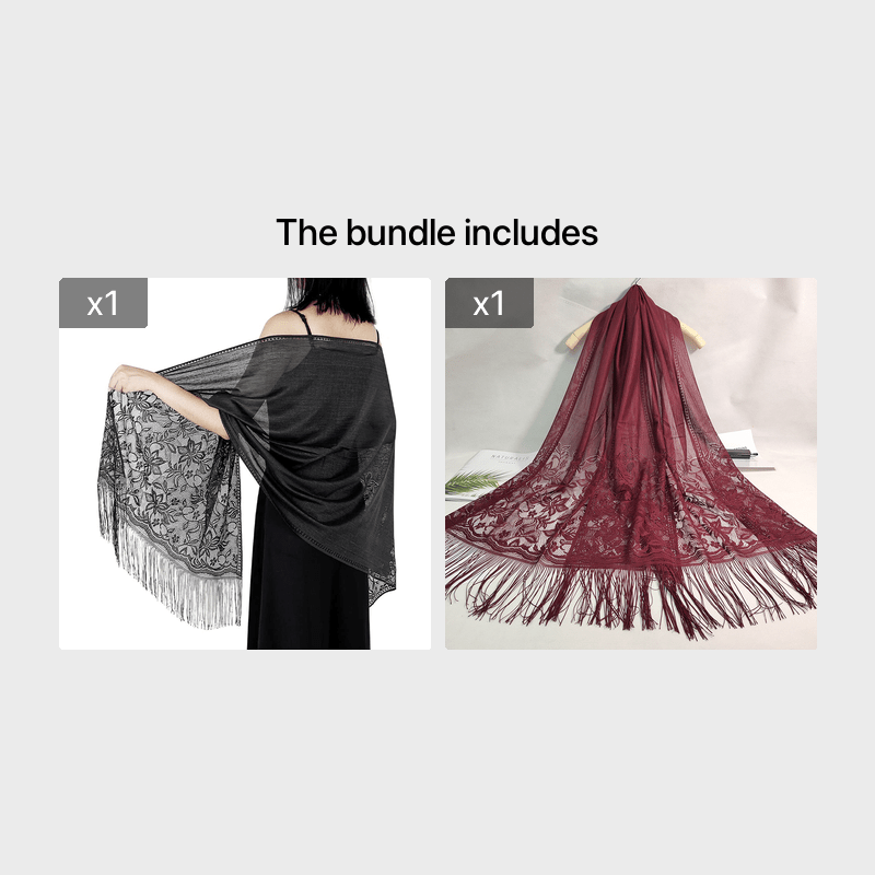 Solid Shawls Wraps For Evening Dresses Lightweight Scarfs For Women With Fringe Floral Lace Scarf For Wedding Party
