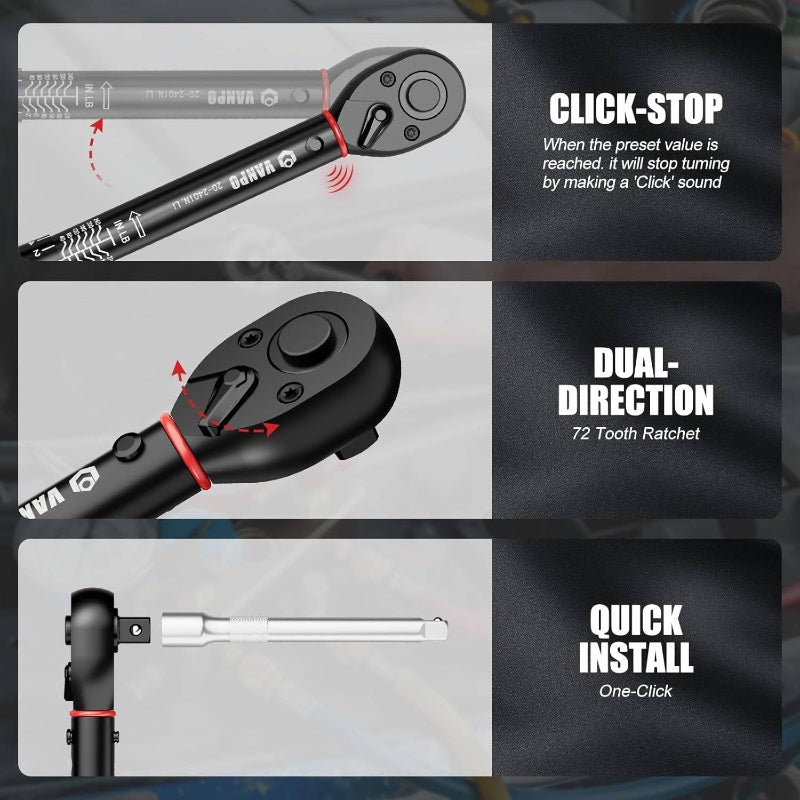 Torque Wrench Set, 14 38 12 Click Torque Wrenches