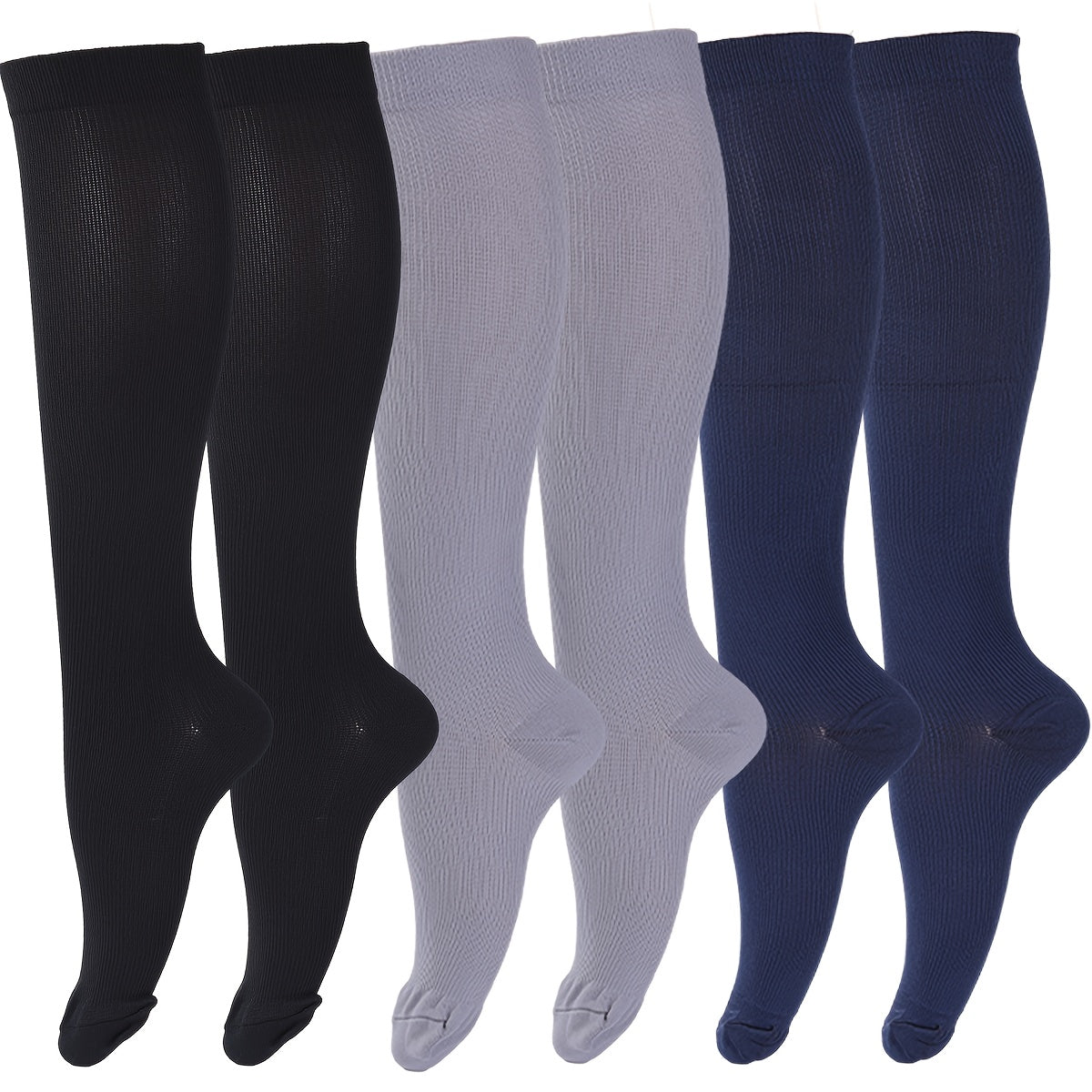 15-20mmHg Copper Compression Socks - 6 Pairs For Women And Men - Graduated Compression For Improved Circulation And Reduced Swelling