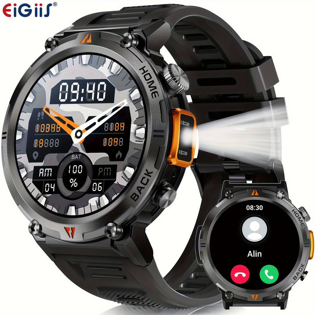 EIGIIS Men'S Outdoor Sports Watch with IPX8 (3ATM) Flashlight,