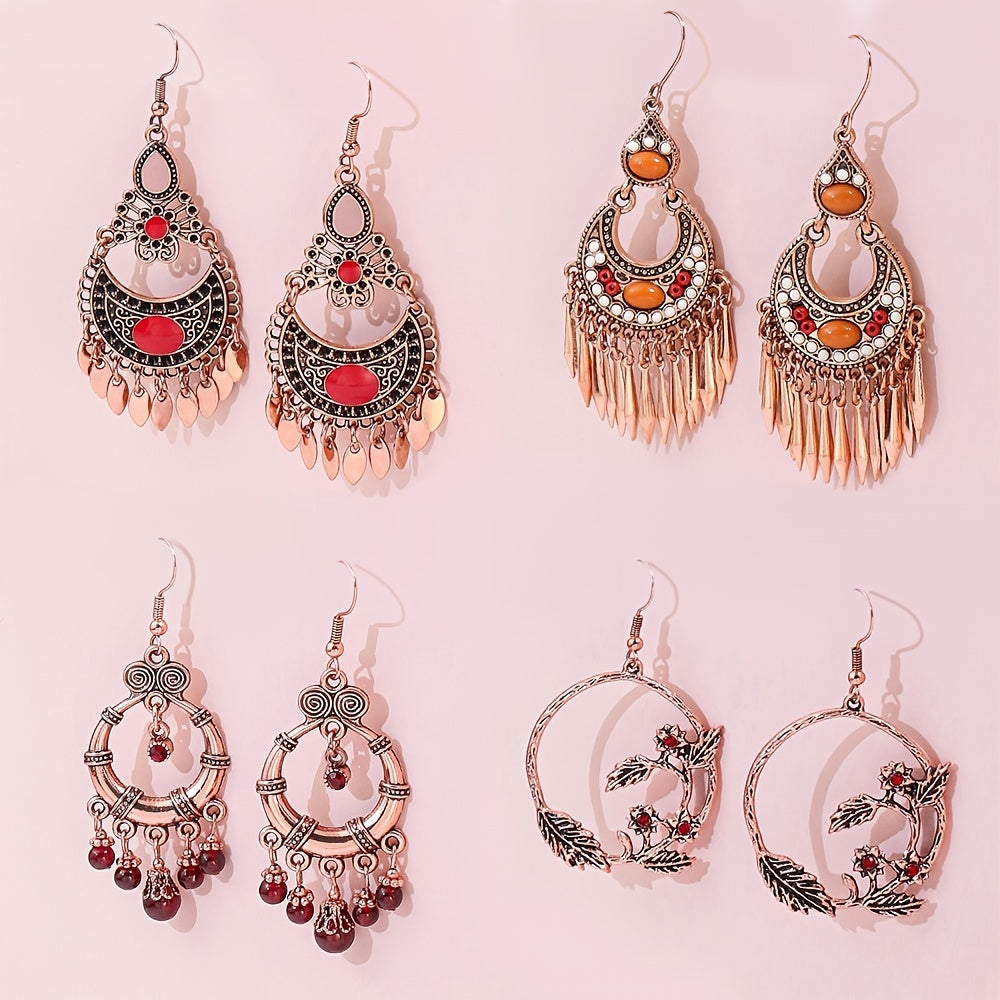 1 Pair/4 Pairs Vintage Style Women's Pendant  Tassel Earrings