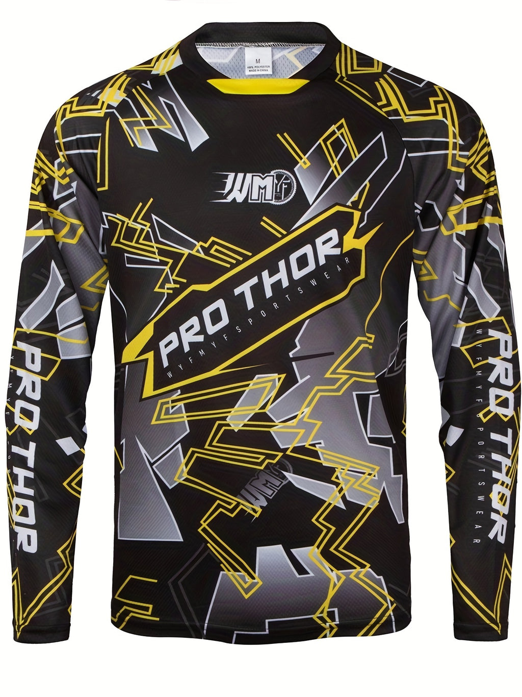 Pro Thor Geometry Cycling Jersey - Quick Dry, Breathable, Moisture Wicking, Long Sleeve MTB Shirt for Downhill Enduro Biking and Sports