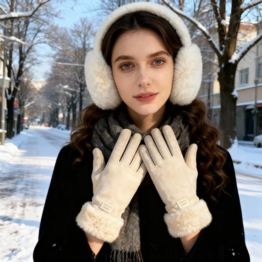 Pair of Thickened Warm Winter Gloves, Unisex Touchscreen Gloves for Outdoor Skiing and Cycling