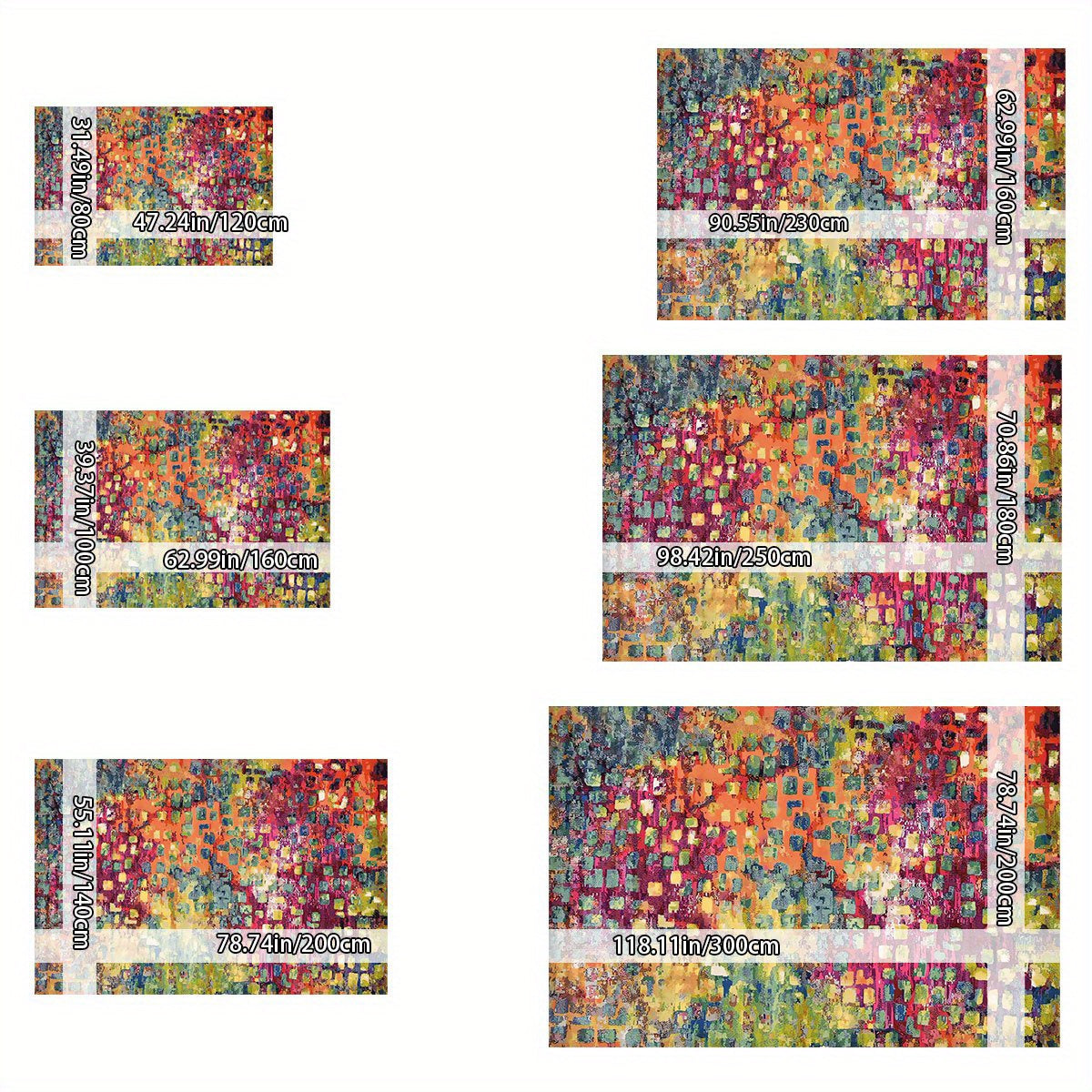 1pc ADSUVAN Luxurious Velvet Area Rug - 800g/m² Plush Polyester, Non-Slip Backing, Vibrant Abstract Design in Warm & Cool Tones, Perfect for Living Room, Bedroom, Sofa, Entryway, and More, Versatile Area Rug | Vibrant Design