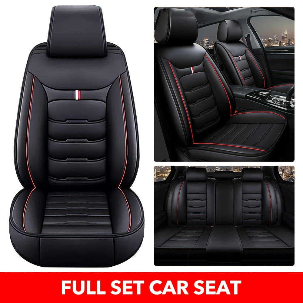 5-Seat Full Set PU Leather Car Seat Covers - Premium Comfort, Full Surround Protection