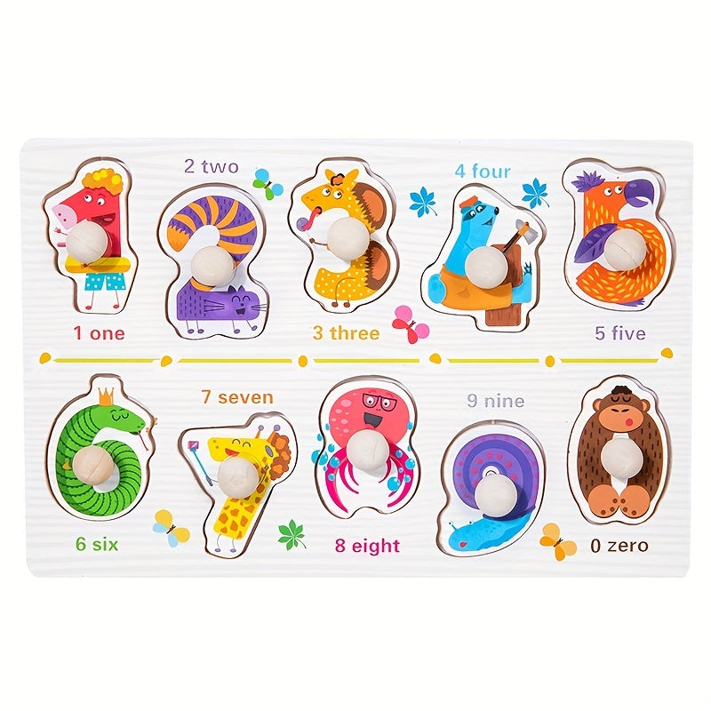 Wooden Embedded Hand Scratching Board, Early Education Animal Cognitive Puzzle, Transportation Tool, Cartoon Toddler Baby Educational Toys Christmas Halloween Thanksgiving gifts