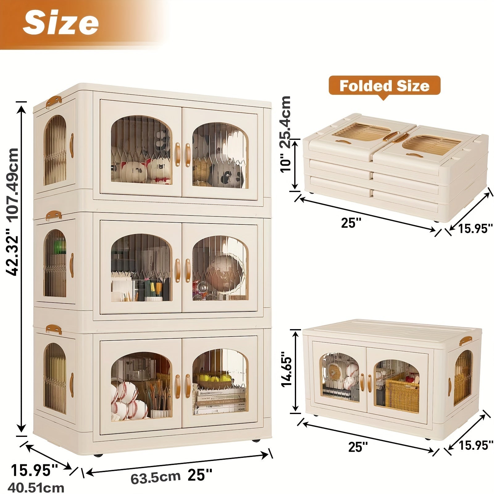 75GALPlastic Storage Bins with Lids and Magnetic Doors | Food Storage Containers