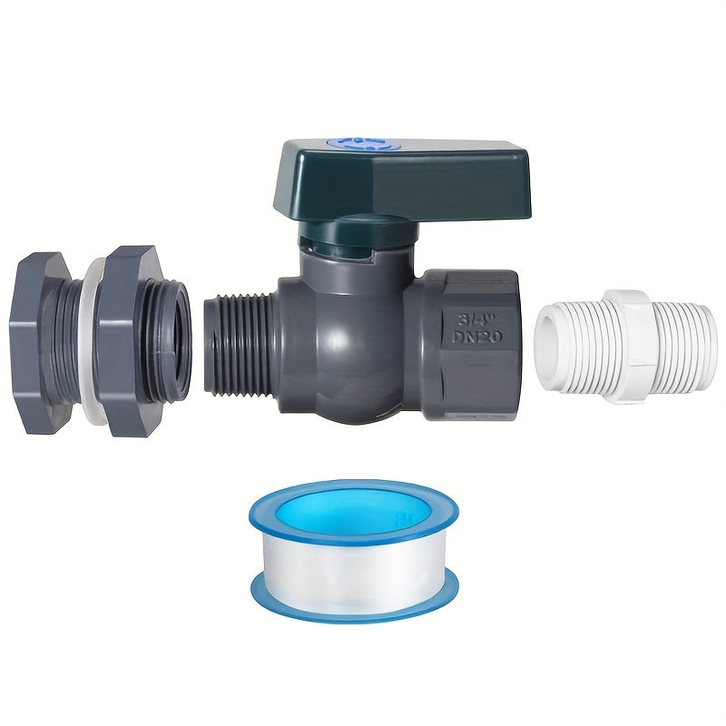 2pcs/ Set, PVC Water Barrel Spigot Kit, Connector Drain Adapter With Inner Connection For Garden, Rain Barre, Garden Tool Supplies