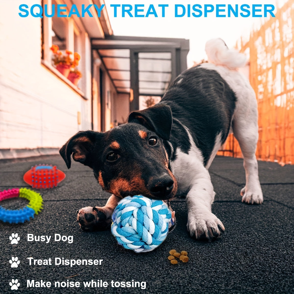 Dog Teething Chew Toys - 17 Pack Tough Small Medium Large Breed Puppy Toys, Dogs Rope Chew Toys Bundle for Boredom, Pet Interactive Squeaky Treat Dispensing Ball for Puppies